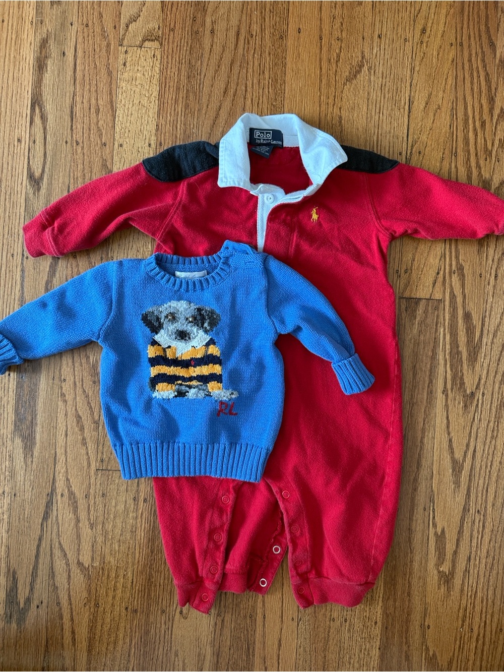 Ralph Lauren Dog Sweater 6m + onesie